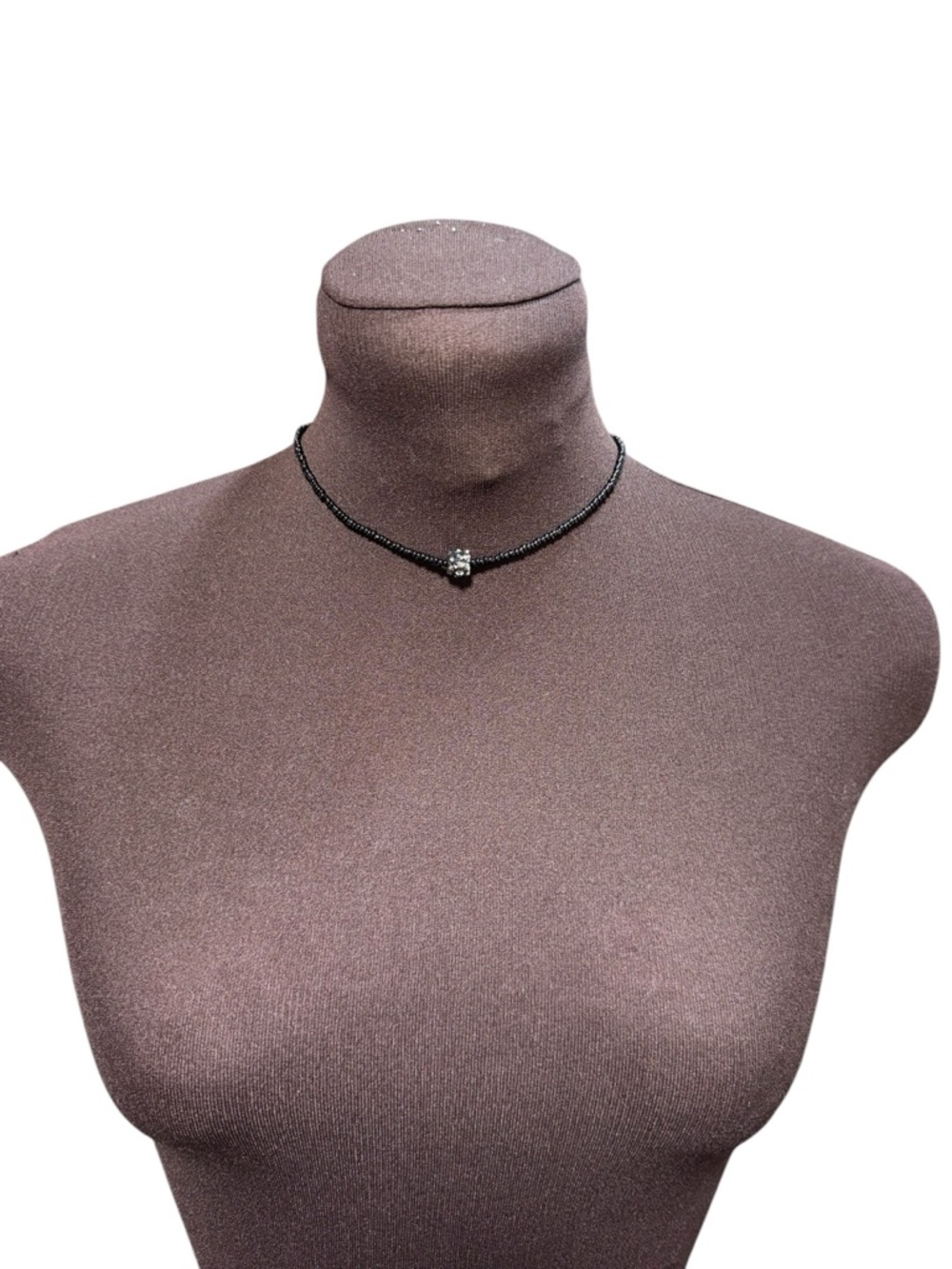 Handmade Black Beaded Choker Necklace Y2K style